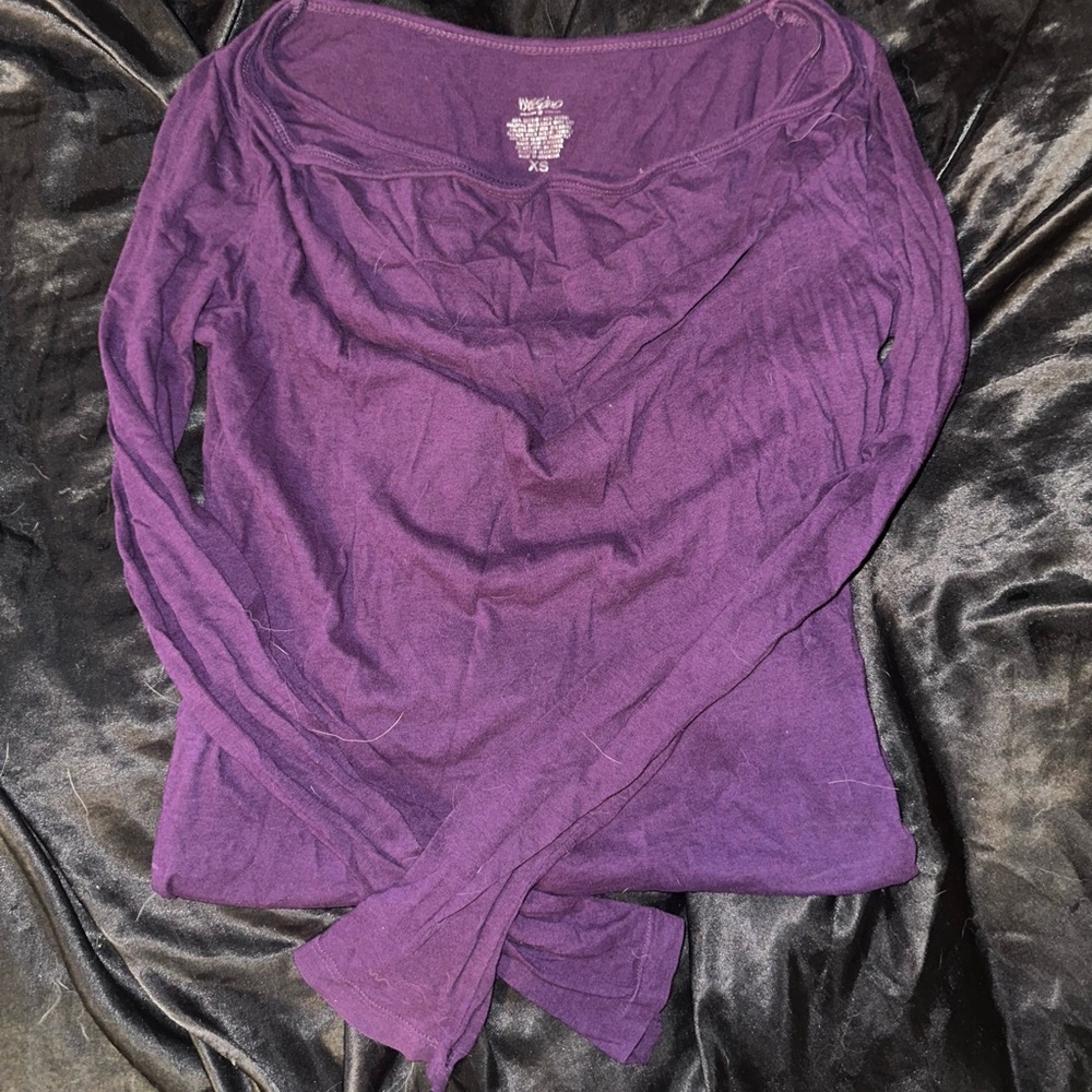 Mossimo Supply Co. Purple Fitted Ribbed Blouse